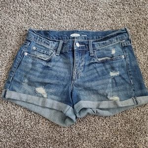 Destructed 3in inseam jean shorts